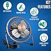 Invero® Mini USB 4-Inch Tilting Desktop Cooling Fan with Metal Shell and Aluminium Blades ideal for Home, Office…
