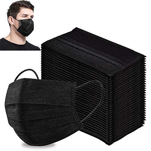 50Pcs Disposable Breathable Anti Dustproof Protection Mouth Black Face Cover Black 50pcs