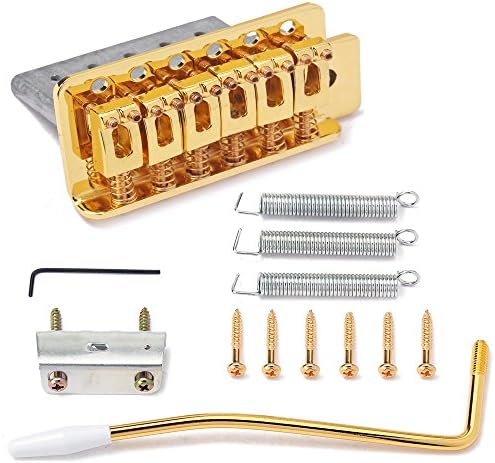 Gold Vintage Strat Guitar Tremolo Bridge System Locking 6 String For Fender Replacement