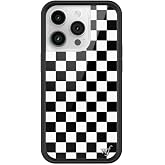 Wildflower Cases - iPhone 14 Pro Compatible - Checkers Black | Impact-Certified 6.5 ft Drop Protection Case, Raised Protective Bumper, Cute Aesthetic Design, Women-Owned Small Business