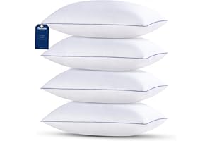 Favocama Pillows Standard Size Set of 4 Hotel Collection Bed Pillow for Sleeping Pillows 4 Pack for Back, Stomach or Side Sleepers Soft and Supportive Washable Pillow for Bedroom