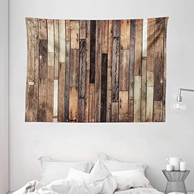 Amazon Com Ambesonne Wooden Tapestry Brown Old Hardwood Floor Plank Grunge Lodge Garage Loft Natural Rural Graphic Print Wide Wall Hanging For Bedroom Living Room Dorm 80 X 60 Dark Brown Home