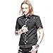 Black Shirt for Men Steampunk Short Sleeves Blouse Tops Rock Shirt with Snap Buttons