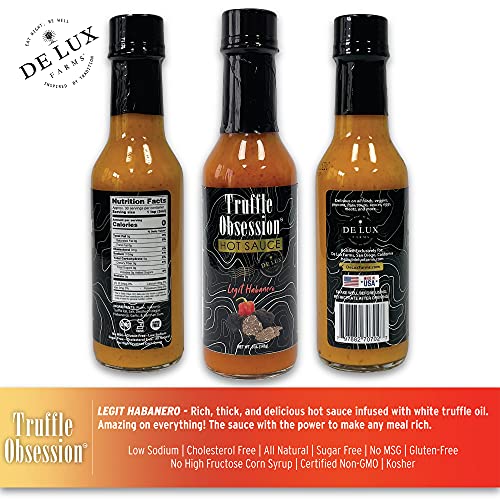 De Lux FarmsTruffle Obsession Gourmet Hot Sauce(Legit Habanero, Intense Heat)Kosher Certified