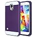 ULAK Galaxy S5 Case, S5 Case, 2in1 Hybrid Dual Layer Slim Protective Case Cover for Samsung Galaxy S5/Galaxy SV/Galaxy S V/Galaxy i9600 2014 (Plastic Hard Shell and Flexible TPU) Purple