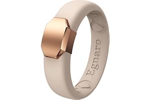 Egnaro Silicone Wedding Bands for Women, Inner Arc Ergonomic Breathable Design Womens Silicone Wedding Ring with Metal Plate, 4mm Width Rubber Wedding Bands Women with Metal Plate, No-Toxic,Skin Safe