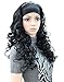 Kalyss 3/4 Half Wig With Black Headband Women's Black Color Long Curly Wavy Synthetic Wig for Women