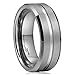 King Will Classic 8mm High Polished Center/Matte Finish Men's Tungsten Ring Wedding Band Comfort Fit