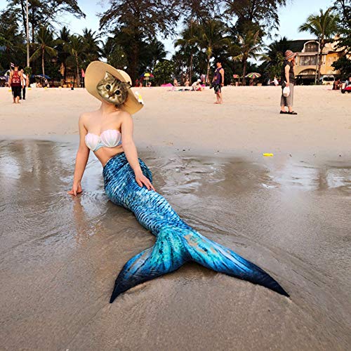 Dunnomart Mermaid Tail Monofin Women Costume Swimming Swimmable Mermaid Tail Cosplay Halloween Costumes