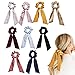 CODOHI 9 Packs Solid Hair Scrunchies Bowknot Ties Ponytail Bow Accessories Assorted Colors Ponytail Holder for Women Girls