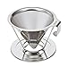 Reusable Pour Over Coffee Filter with Upgraded Cup Stand, Handle, and Extra Thick Stainless Steel - Portable Paperless Drip Coffee Maker Brews 1 to 4 Cups