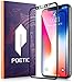 Poetic iPhone X Screen Protector, [Full Coverage][HD Clear][Case Friendly][Anti-Fingerprint] Premium Edge-to-Edge Tempered Glass Screen Protector for Apple iPhone X (2017) (Black)