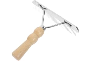 Toddmomy 1pc Horse Nail Rake Comb Mane Brush for Horses Leather Fluffer Comb Dematting Rake Tooling Metal Pet