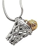 DianaL Boutique Basketball Charm Pendant Necklace Silver and Gold Tone 3/4" Gift Boxed