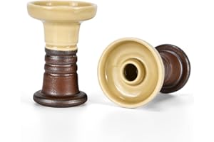MATA LEON Hookah Bowl 100% Raw Clay with Glaze Nargile Shisha Bowl Hookah Head Phunnel Hookah Bowl with Spire Hookah Accessories Bowls Fast Cleaning for Better Sheesha Hookah Huka Smoking