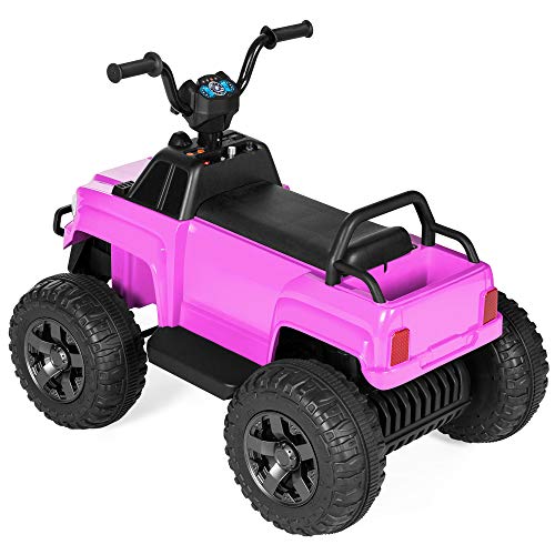 Best Choice Products 12V Kids Battery Powered Ride-On 4-Wheel Quad ATV Toy w/ LED Headlights - Pink
