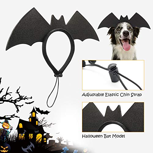 Disfraz de Halloween para perro, alas de murciélago para mascotas, disfraz de fiesta de cosplay de Halloween para perros pequeños y gatos (S), color negro