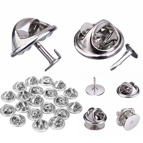 120 Pairs Butterfly Clutch Metal Uniform Badge Tie Tacks Pin Back Replacement with 8mm Length Blank Pins for Craft Making, Silver and Gold