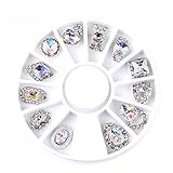 Binmer(TM)5mm Nail Art Sticker Tip Decal 3D Acrylic Glitter Rhinestones Manicure Studs Nail Tips DIY (F)