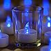 Mars Blue Flameless Candles Flickering Tea Lights - LED Candle Tealight Free Fake Rose Petals - 1.4X1.4 Height 72+ Hours - Gift Set for Him, Her, Brides, Thanksgiving, Christmas.