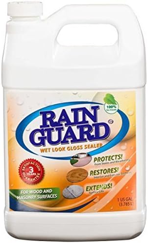 Rainguard 1 Gal Homeowner Wet Look High Gloss Masonry & Wood Acrylic Sealer Protects Decks, Porches, Patio's, Walkway's, Pavers. For use on all all types of Concrete, Brick, Masonry, Wood and Stone Surfaces. by Rainguard International