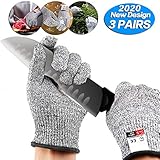 Dekugaa Cut Resistant Gloves - Upgrade Cut Resistant,Food Grade Level 5 Protectio,Cut Resistant Work Gloves, For Meat Cuttin Processing, Mandolin Slicing,Wood Carving,Pruning nd More,(Medium-3 pairs)