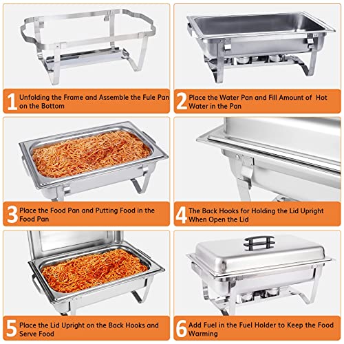 Chafing Dish 2 Pack 9 QT Stainless Steel, Full Size Chafing Dish Buffet
