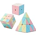 Magic Cube Set, Educational Speed Cubes 3 Pack of 2x2x2 3x3x3 Pyramid Smooth Puzzle Cube