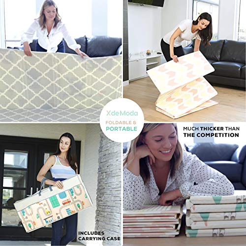XDEMODA-Baby-Play-Mat-Exercise-Mat-Extra-Large-Waterproof-Foam-Play-Mat-for-Baby-Reversible-Foldable-Design-Large-Foam-Mat-for-Baby-Crawling-or-Adults-Yoga-79x71x06in