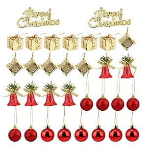 EXCEART Kerstboomversiering Set Kerstboom Hangende Ornament Rode Kerstbal Hangende Decor Voor Kerstboom Vakantie Huwelijksfeest 32 Stks (Rood)