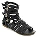 Glamourous Nana-503 Women's Multi Strappy Buckle Back Zip Flat Gladiator Sandals