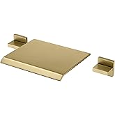 SUMERAIN Waterfall Tub Faucet Wall Mount Bathtub Faucet with Valve Brushed Gold Tub Filler 3 Hole, High Flow