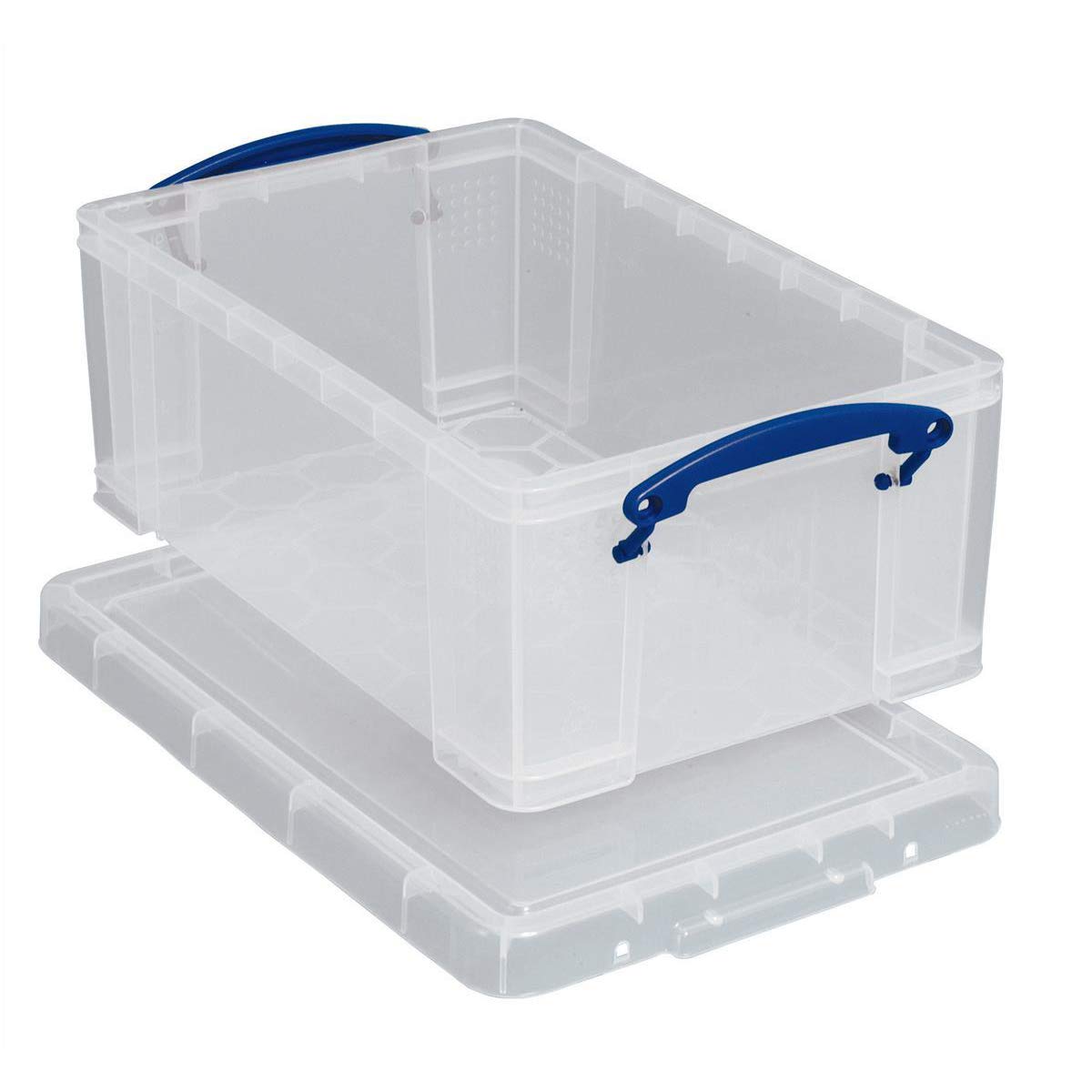 Really Useful Storage Box Plastic Lightweight Stackable 5 Litre W200xD340xH125mm Clear - Ref 3x5C (Pack of 3)