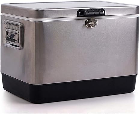 Amazon Co Jp 大型ステンレス鋼 赤50リットルクーラーボックス キャンプビーチランチピクニック断熱食品 氷を追加できます スポーツ アウトドア