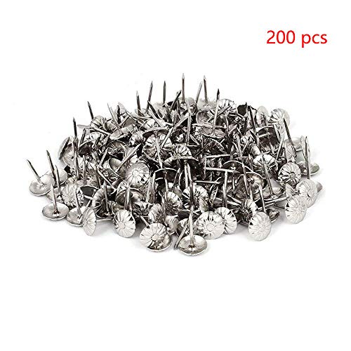 Sydien Home Decorative Nails Pushpin Furniture Sofa Upholstery Tack Silver Tone 200 Pcs (11mmx16mm) - Thumbnail 2