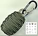 Paracord Survival Grenade Keychain (24pc)--Moms Feel Safe; Your Kids Can Get Food, Fire & Shelter When Lost--Cool Gadget Gifts for Him or Her Dad Boyfriend Men--Camping Hiking Hunting Boy Scout Kit
