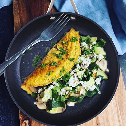 MsMk Small Nonstick Frying pan Blue, 8inch Durable Egg Omelet Skillet