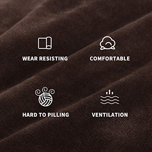 MAXIJIN Thick Velvet Sofa Cover for 3 Seater, Super Elastic Non Slip Sofa Cover, Pet Friendly 1 Piece Furniture Protector (3 Seater, Dark Coffee)