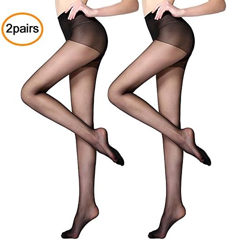 Women's Tights,Ladies Tights,Women Fashion Black Pantyhose Lady Sexy Silk Stockings Leggings with Control Top (2 pairs-black,black)