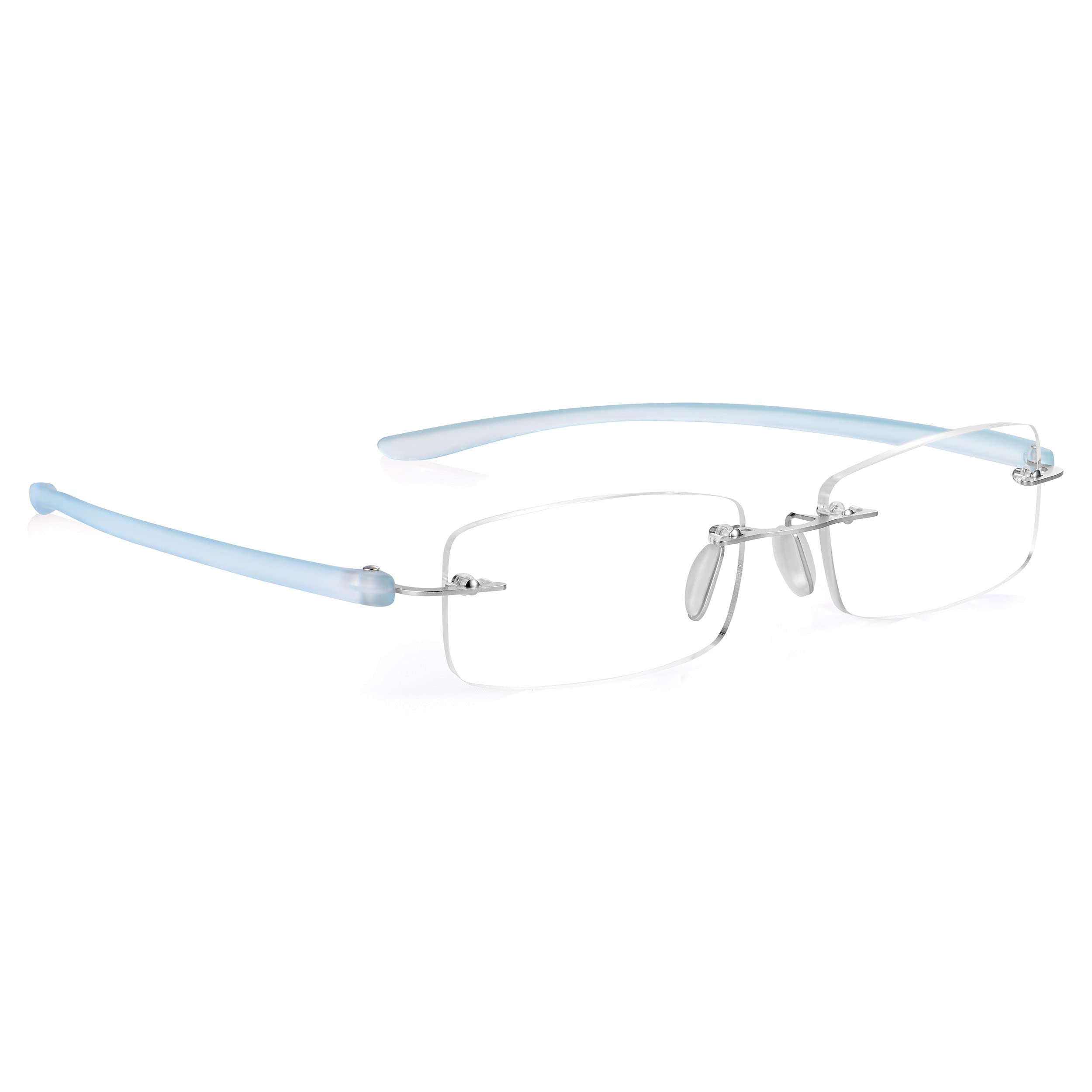 Read Optics 3.0 Reading Glasses, Frame Free Quality Spectacles, Stylish Rectangular Design in Blue for Every Day Wear