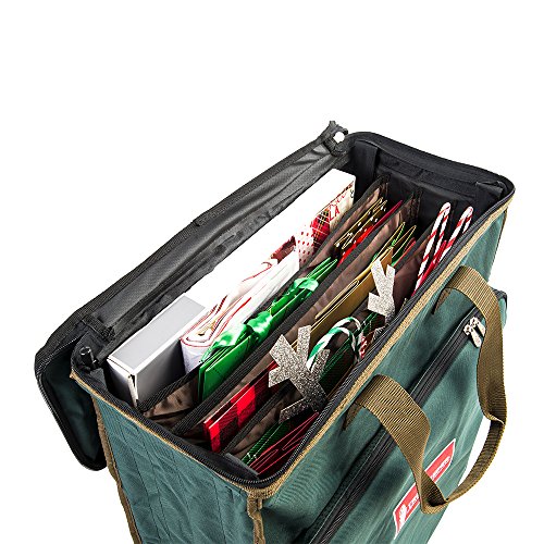 [Gift Bags with Tissue Paper Storage Bag] - Protect All of Your Tissue Paper Gift Wrap | Tiered Rods Hang Your Premium Christmas Tissue | Separated Compartments for Your Giftbags - Thumbnail 2