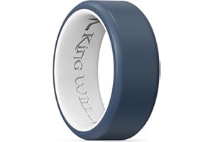 King Will Men's Silicone Wedding Bands, 8mm Comfort Fit with Unique Inner Groove Design, Rubber Engagement Rings for Daily Wear and Activities - 1/4 Variety Multipack