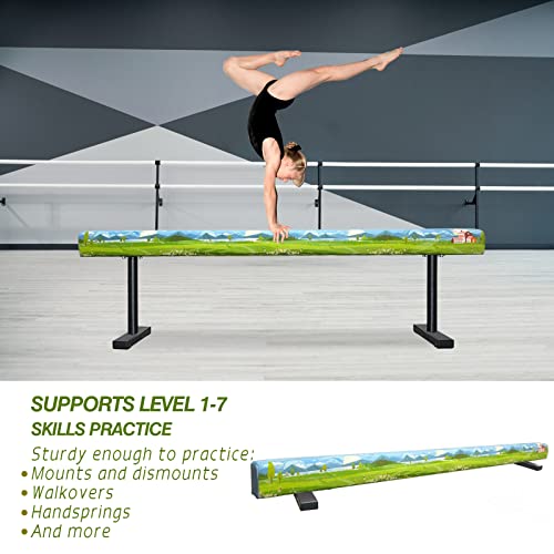 JOYSFIT 7.2ft Gymnastics Balance Beam, High and Low Floor Beam