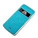 LG G5 case ,Feitenn Premium Leather PU Wallet View Window Flip Smart Case Stand Kicstand Card Holder Magnetic Closure TPU bumper full cover case for LG G5 (Blue)