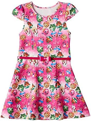 Girls Shopkins Sublimated Scuba Skater Dress 7-12 (Size 10)