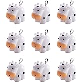 Beadthoven 40pcs Mini Cow Resin Charm Pendants Cute Black White Cow Animal Dangle Charm Beads for DIY Jewelry Making Earring Necklace Keychains Making Accessories