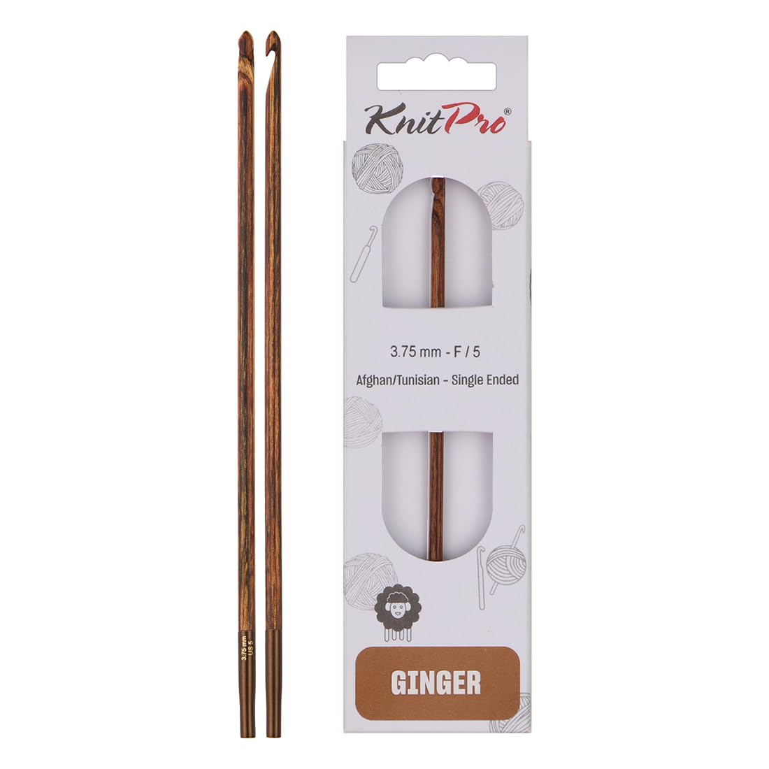 KnitPro Ginger Afghan/Tunisian Crochet Hook | 3.75mm