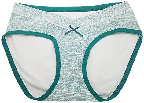 Electrost 妊娠中の女性の下着綿の妊娠中の母親の通気性のローウエストの下着の下着 4年保証 色 Stripes Green M サイズ