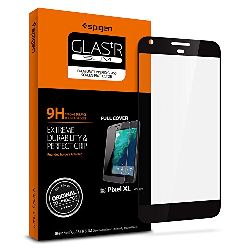 Spigen Tempered Glass Google Pixel XL Screen Protector [ Case Friendly ] [ Maximum Protection ] for Google Pixel XL (2016 Release) - Black