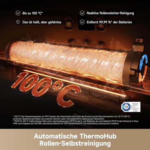 Aqua10 Ultra Roller Complete Saugroboter mit Wischfunktion, 30.000Pa Saugkraft, 8 cm Hindernisfreiheit, Selbstreinigung der Rollen, automatisches Entleeren, intelligente Sprachsteuerung Schwarz